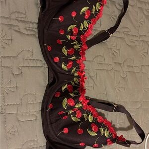 Cacique Quarter Cup Bra with Cherry Embroidery NWT